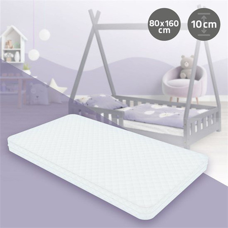ML-Design Kindermatratze aus Kaltschaum und Polyester in Weiß, H x B x T: 11 x 80 x 160 cm