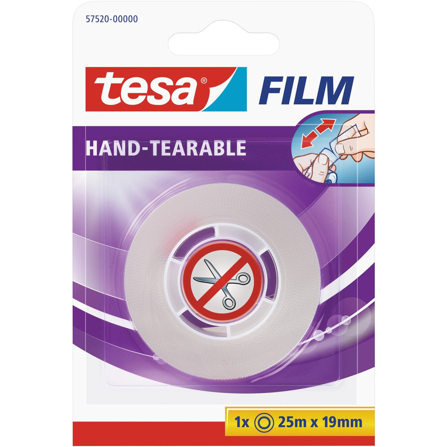 tesafilm Transparent von Tesa, von Hand reißbare Polypropylenfolie, Breite: 19 mm, Länge: 25 m - Bild 2