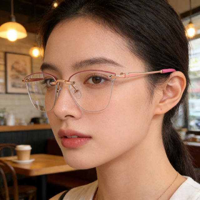 ZUIDID Lesebrille randlos, pink, Damen, Blaulichtfilter - Bild 1