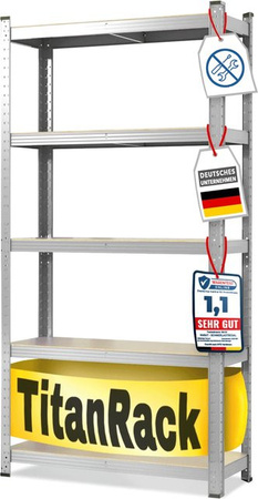 karatcommercial Schwerlastregal Grizzly verzinkt silber B: 90 cm, T: 45 cm, H: 200 cm