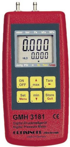 Greisinger GMH 3181-13 Druckmessgerät für Luftdruck in Rot, Messbereich -0,1 bis 2 bar, geeignet für nicht aggressive und korrosive Gase - Bild 1