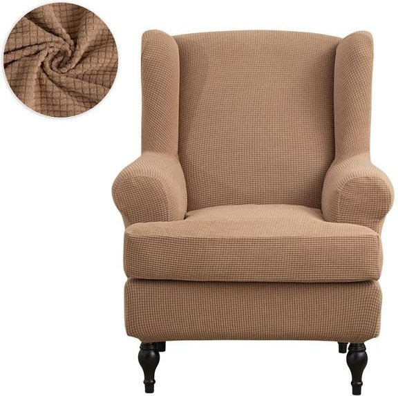 Levivel Elastische Ohrensessel Abdeckung aus Stretch-Stoff in Beige - Bild 1
