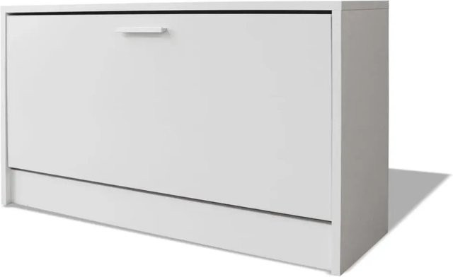 vidaXL Schuhbank Weiß B/T/H: 80 x 24 x 45 cm - Bild 1