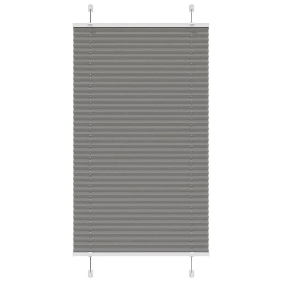 vidaXL Plissee Anthrazit semi-transparent aus Polyester B: 80 cm, H: 150 cm - Bild 2