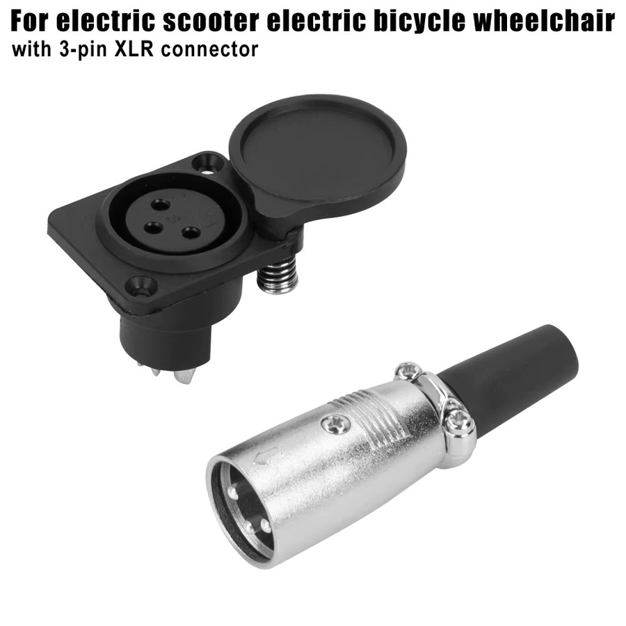 Innuovo Batterie Ladegerät Adapter mit 3Pin Inline Stecker und Jack Buchse in Schwarz für Elektrische Roller und E-Rollstühle - Bild 2