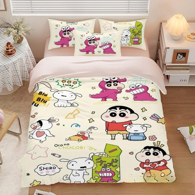 Allbestart Crayon Shin chan Mikrofaser Bettwäscheset mit Reißverschluss, Mehrfarbig, B/H: 140 x 210 cm - Bild 1
