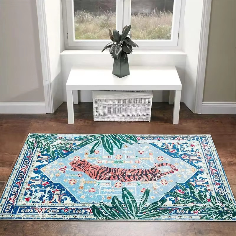 VIKAMA Teppich im Vintage-Ethno-Stil mit Tiger-Muster, rechteckig, Multicolour - Bild 2