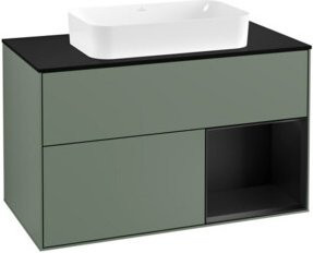Villeroy & Boch Finion Waschtischunterschrank mit Abdeckplatte in Blau, Wandmontage, B: 100 cm, T: 60,3 cm - Bild 1