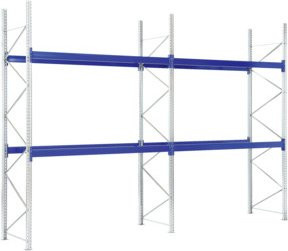 Bito Paletten-Komplettregal-Set P2 mit 2 Ebenen, Farbe: Enzianblau, H x B x T: 450 x 199 x 11 cm, Tragkraft: 1000 kg - Bild 1