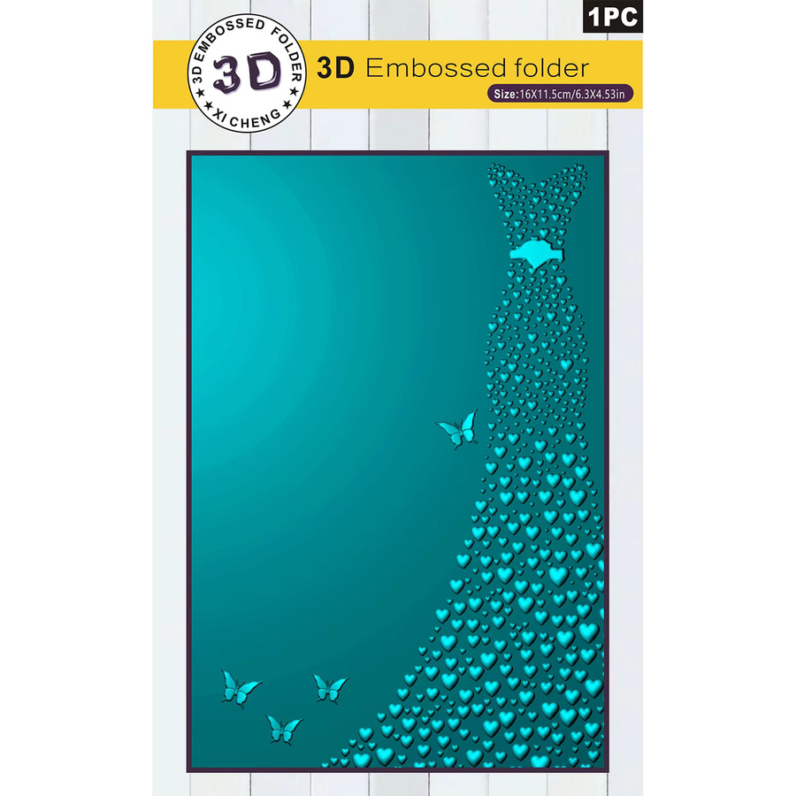 3D geprägter Kunststoff-Ordner mit Schmetterlings- und Blumen-Design für DIY Scrapbook und Kartenherstellung - Bild 2