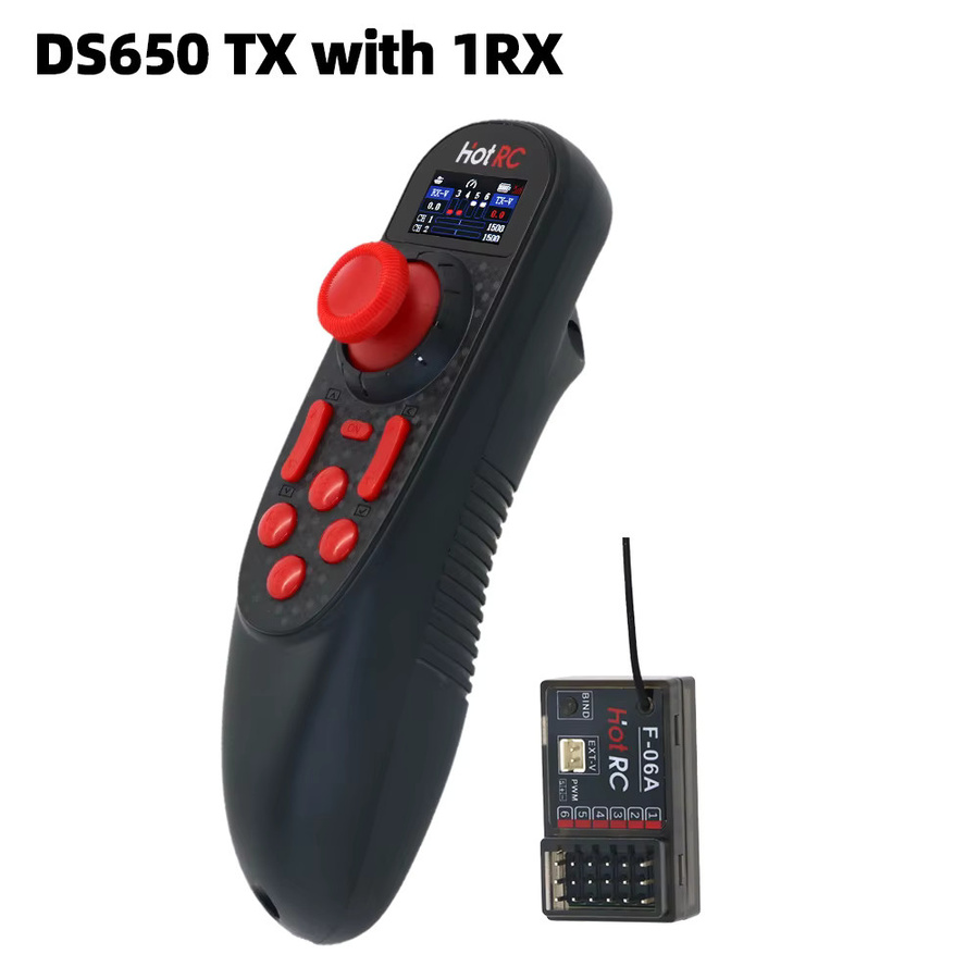 HOTRC DS-650 DS 650 6CH 2,4 GHz Funksystem Sender Fernbedienung mit DS 600 PWM 6-Kanal-Empfänger für RC-Boot, Set / Bundle - Bild 2