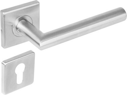 Intersteel Türdrücker in Edelstahloptik Silber mit PZ-Rosetten Rechts 90 Grad, B/T/H: 5,3 x 5,3 x 0,8 cm - Bild 1