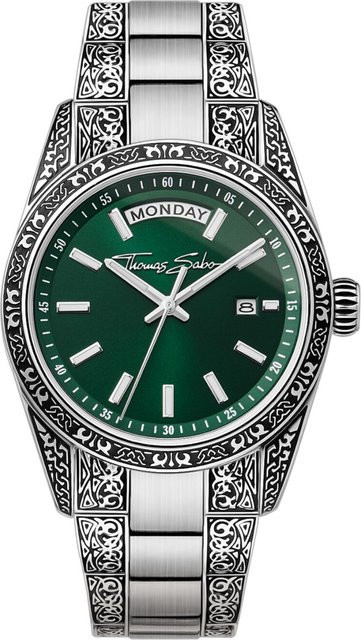 Thomas Sabo Armbanduhr Edelstahl, Quarz, 36 mm, Unisex, Grün - Bild 1