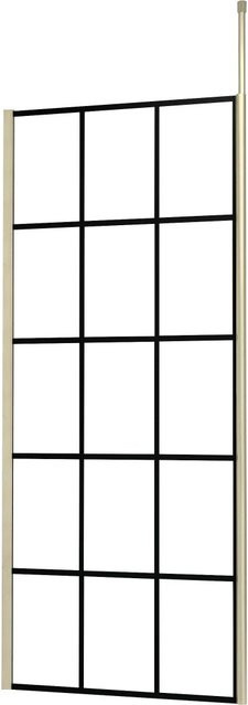 AICA Walk-in Duschwand mit Stabilisierungsstange, Glas mit regelmäßigen Streifen, Farbe: Transparent, B: 120 cm, H: 200 cm - Bild 1