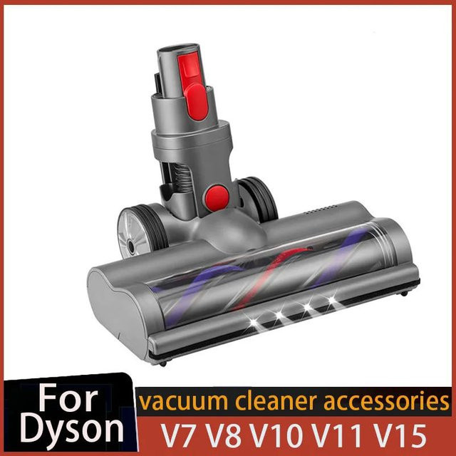 Dyson Ersatz Rollenbürstenkopf mit LED-Scheinwerfer und Schnellverschluss in Grau für V7 V8 V10 V11 V15 Akku-Staubsauger - Bild 1