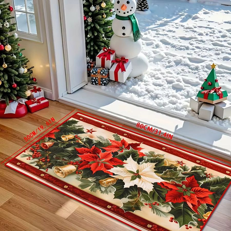 VIKAMA Weihnachts-Teppich-Set im amerikanischen Stil, bedruckter 2-teiliger Saugfähiger Teppich für Küche und Badezimmer zur Weihnachtsdekoration - Bild 2