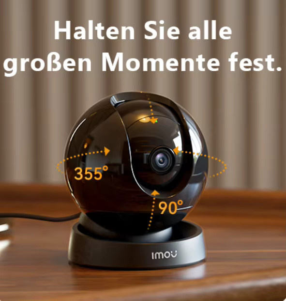 IMOU Rex 5 MP Wifi IP Kamera mit 360 Grad PTZ, AI Menschliche Erkennung und Nachtsicht, Schwarz - Bild 2