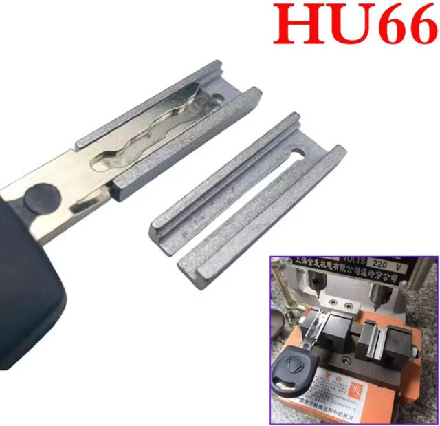 OLOEY HU66 Duplizieren Leuchte Clamp für VW Volkswagen Schlüssel Blank Schneidemaschine Zubehör, Silber, 2er-Set - Bild 1