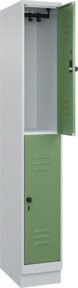 C+P Doppelstock-Spind Classic PLUS mit Sockel, 1 Abteil, Resedagrün, H x B x T: 195 x 30 x 50 cm - Bild 1