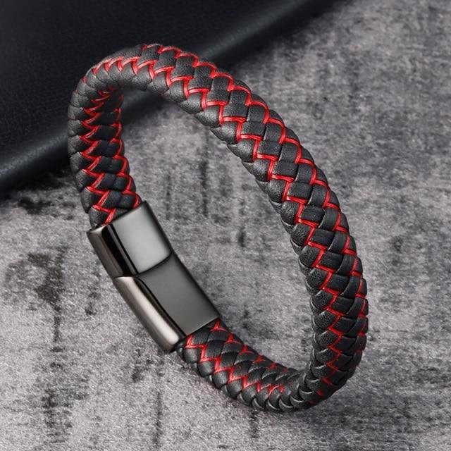 Wucifang Jewelry Armband, Leder, Schwarz, Herren, 21cm - Bild 1