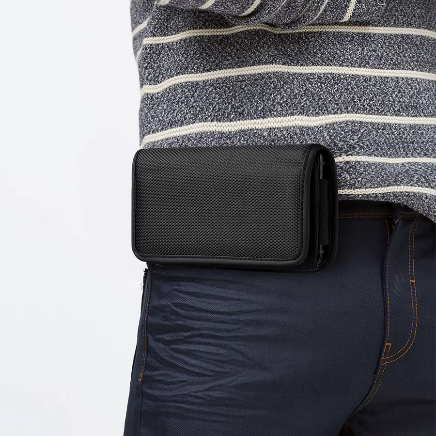 XhaoR Universal Handy-Gürteltasche aus Oxford-Nylon in Schwarz für iPhone und Samsung sowie weitere Modelle - Bild 3