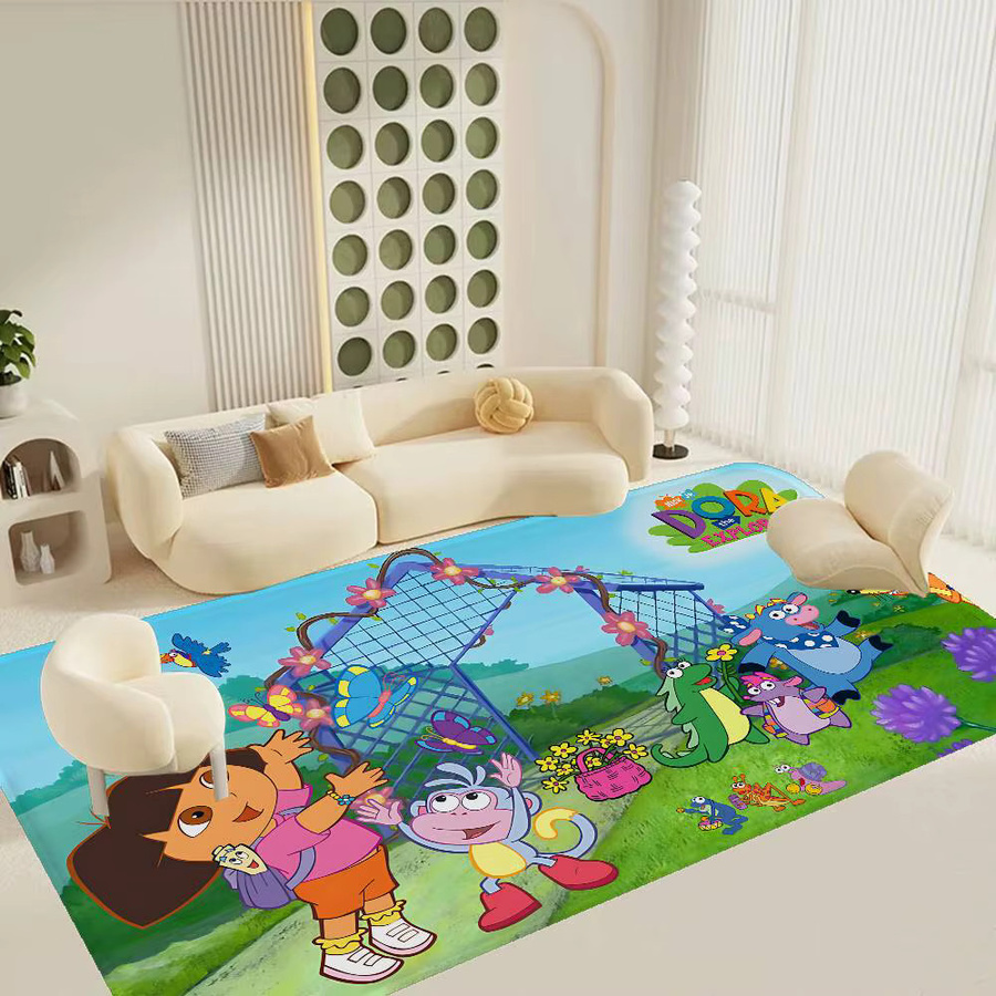 Potdemiel D-Dora Anime Explorer Teppich Multicolor, rutschfeste Bodenmatte für Flur, Schlafzimmer oder Waschküche - Bild 2