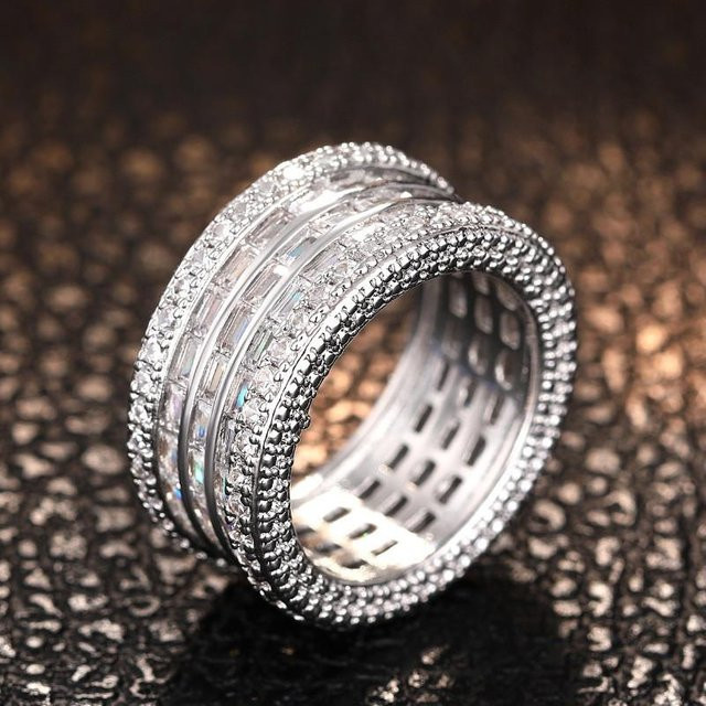 YIRAN Jewelry Ring, Kupfer, Zirkonia, Schwarz, Damen - Bild 1