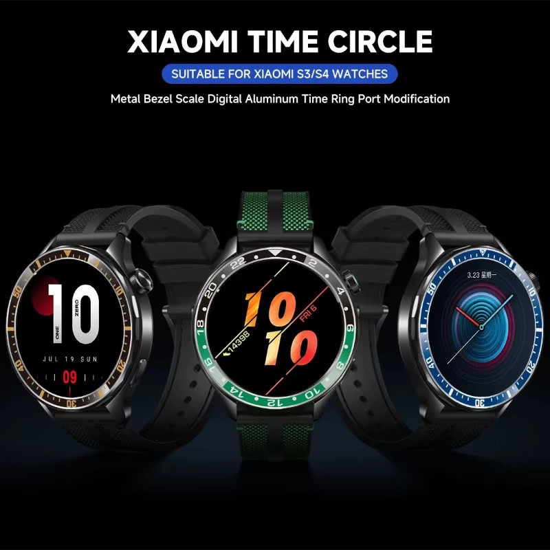 CAOWTAN Ringe für Xiaomi Uhr S3/S4, Edelstahl, Silber, Unisex - Bild 3