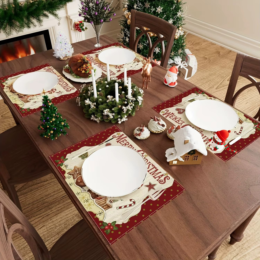 VIKAMA Tischsets Lebkuchenmann Frohe Weihnachten Multicolor - Bild 4