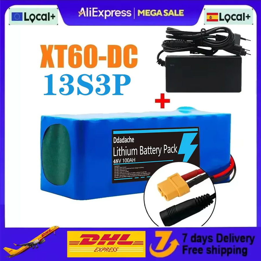 Ddadache Lithium-Ionen-Akkupack 48V 100Ah 100000mAh 1000W in Blau mit BMS und 54,6V Ladegerät - Bild 4