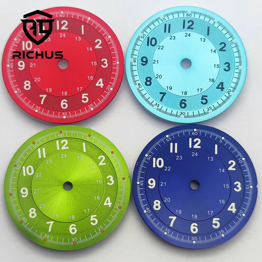 RICHUS Uhrenzifferblatt, 29 mm, Grün, Leuchtend, Uhrenzubehör - Bild 2