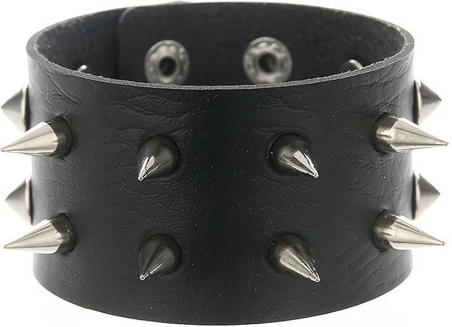 YIRAN Armband, Leder, Schwarz, Punk, Damen - Bild 1
