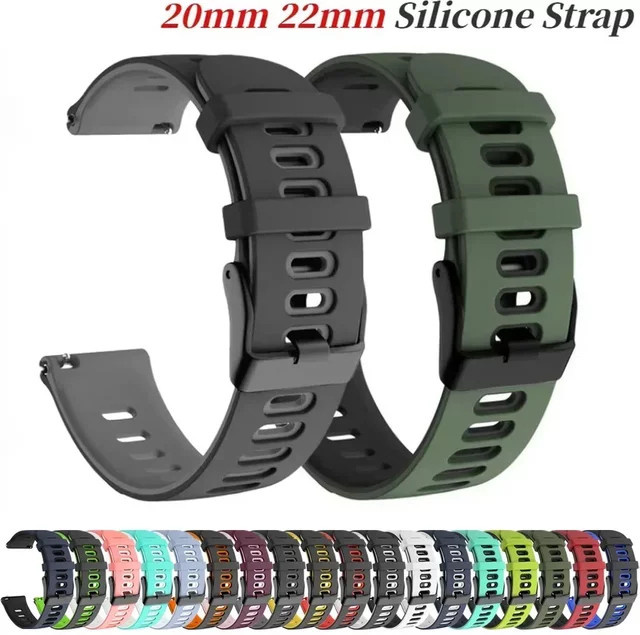 Silikonarmband, Schwarz, Unisex, 22 mm, 20 mm - Bild 1