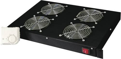 Digitus Professional Line Rack-Lüftereinsatz DN-19 FAN-4-HO-SW für 19 Zoll Netzwerkschränke, 4 Ventilatoren, Schwarz - Bild 1