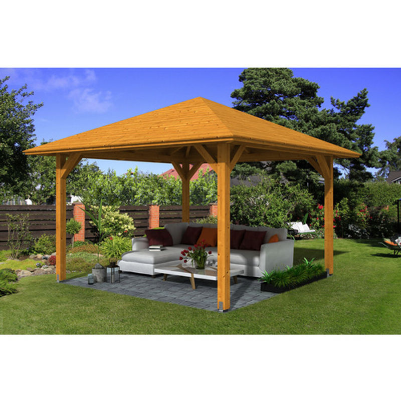 Skan Holz Pavillon Cannes 2 aus Fichte in Eiche hell lasiert, B/T: 359 x 359 cm - Bild 3