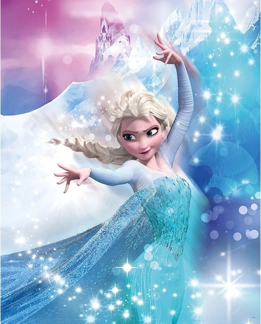 Komar Wandbild Frozen Elsa Action, Blau, B: 40 cm, H: 50 cm - Bild 1