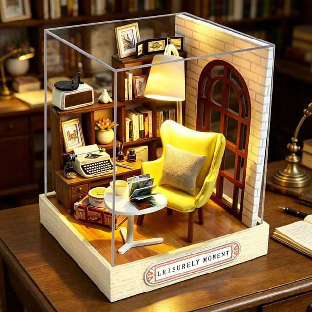 zuuton 3D Puzzle DIY Puppenhaus, Miniatur, mit LED-Beleuchtung, Holz - Bild 1