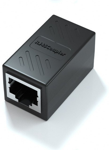 OULLX RJ45 Ethernet LAN Splitter Adapter Koppler für CAT5 und CAT6 in Schwarz - Bild 1