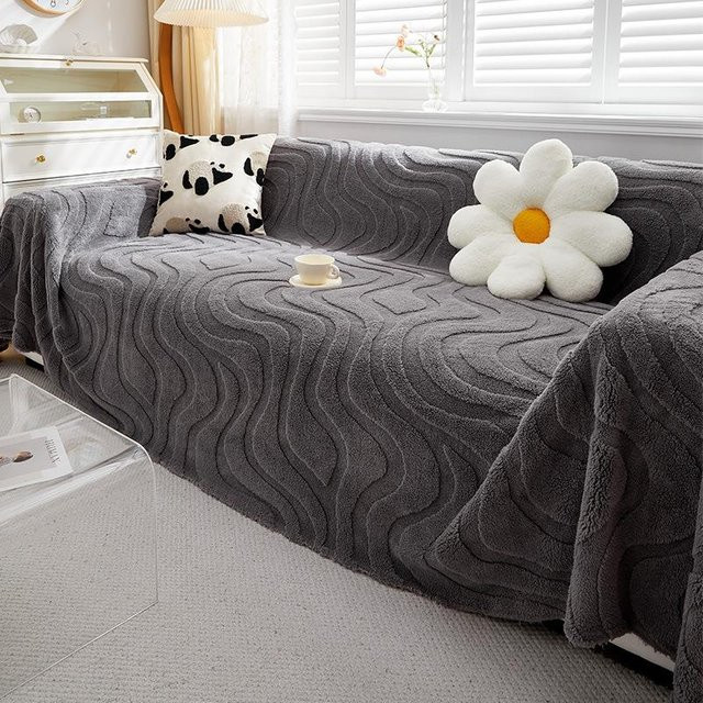 Nordisches Plüsch-Sofakissen mit Universalbezug aus Flanell, B/B: 180 x 130 cm - Bild 1