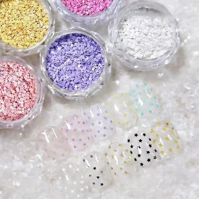 JCSYFAC Nagelglitzer Mini Sparkling Star, Schimmernd - Bild 1