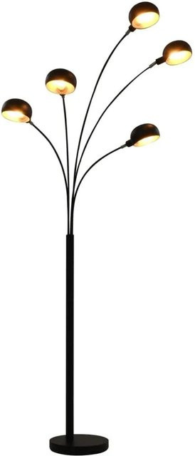 vidaXL Stehlampe modern in Schwarz und Gold mit 5 x E14 Fassungen, Höhe: 200 cm - Bild 1