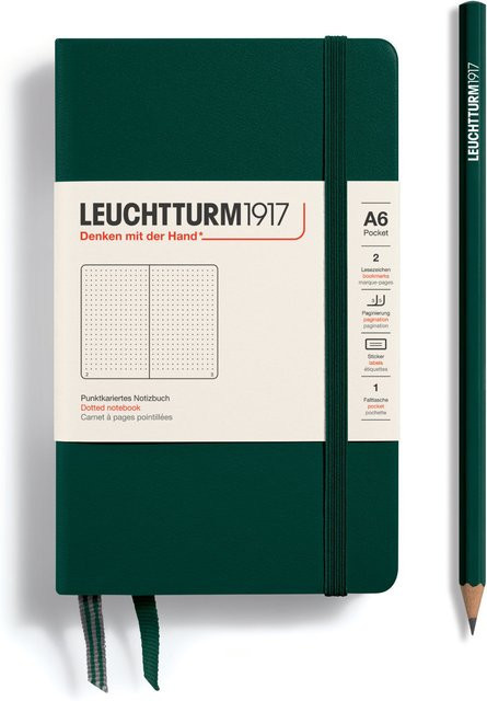 LEUCHTTURM1917 Notizbuch Pocket Hardcover dotted A6 Forest Green - Bild 1