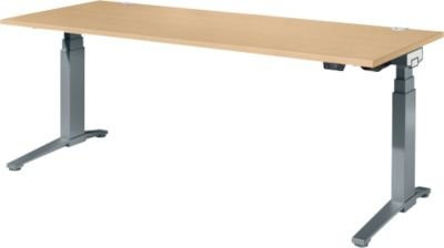 Schäfer Shop Genius ERGOSTYLE S Schreibtisch elektrisch höhenverstellbar, Rechteck, C-Fuß mit Memory Master, Ahorn/Anthrazit, B: 200 cm, T: 80 cm, H: 63,5-130,5 cm - Bild 1