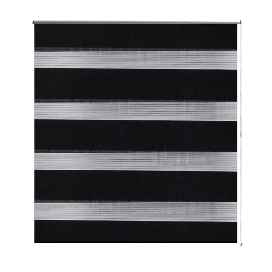 vidaXL Doppelrollo Day & Night mit Seitenzug, gestreift, Schwarz, B: 120 cm, H: 175 cm - Bild 2
