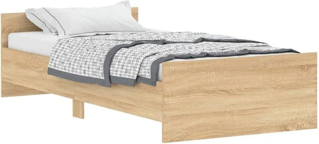 vidaXL Bettgestell aus Holzwerkstoff in Sonoma-Eiche Braun, B/T/H: 100 x 200 cm - Bild 1