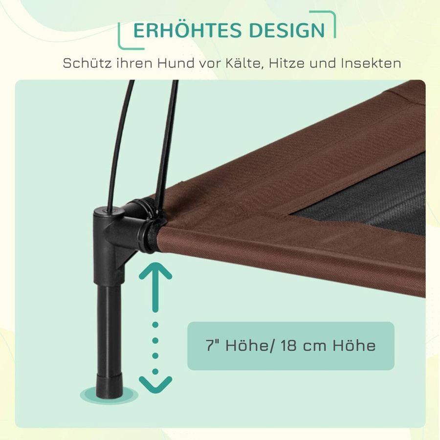 PawHut Hundesofa in Schwarz und Braun mit abnehmbarem Bezug und erhöhtem Boden, B/H/L: 61 x 76 x 73 cm - Bild 4