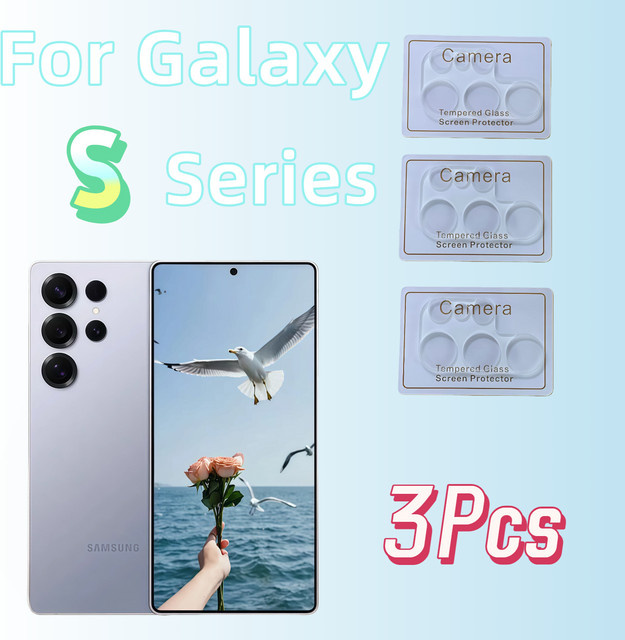 3er-Set gehärtetes Glas Kamera-Schutzfilm für Samsung Galaxy S22 transparent - Bild 1