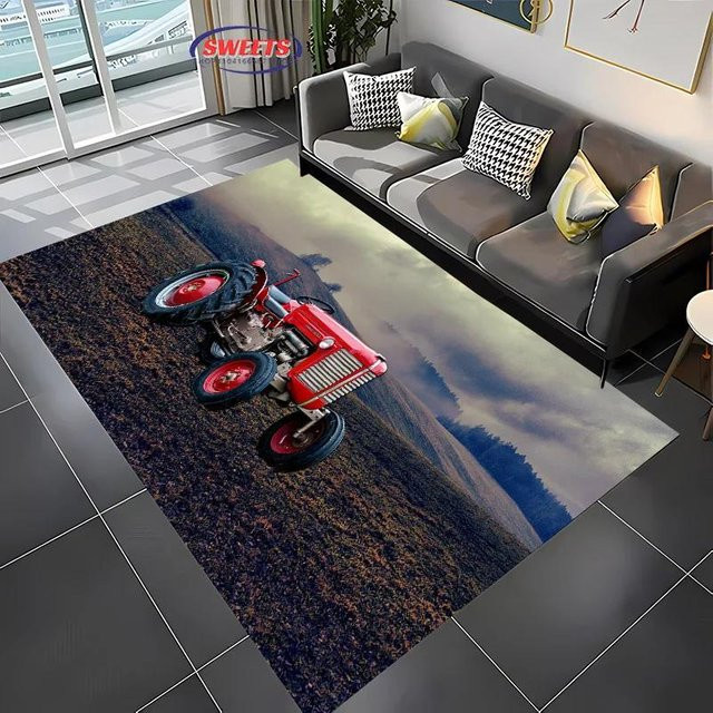 Karpetti Teppich mit Traktor-Motiv für Wohnzimmer, Kinderzimmer oder Schlafzimmer, rutschfest und waschbar, B/T: 150 x 100 cm - Bild 1