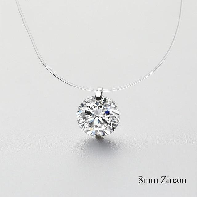 Halskette 925 Sterling Silber, Zirkon, Kristall, Perle, Damen - Bild 1