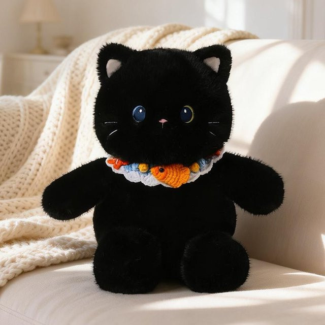 Yiran toy Kätzchen Plüschtier, Schwarz, 40cm - Bild 1
